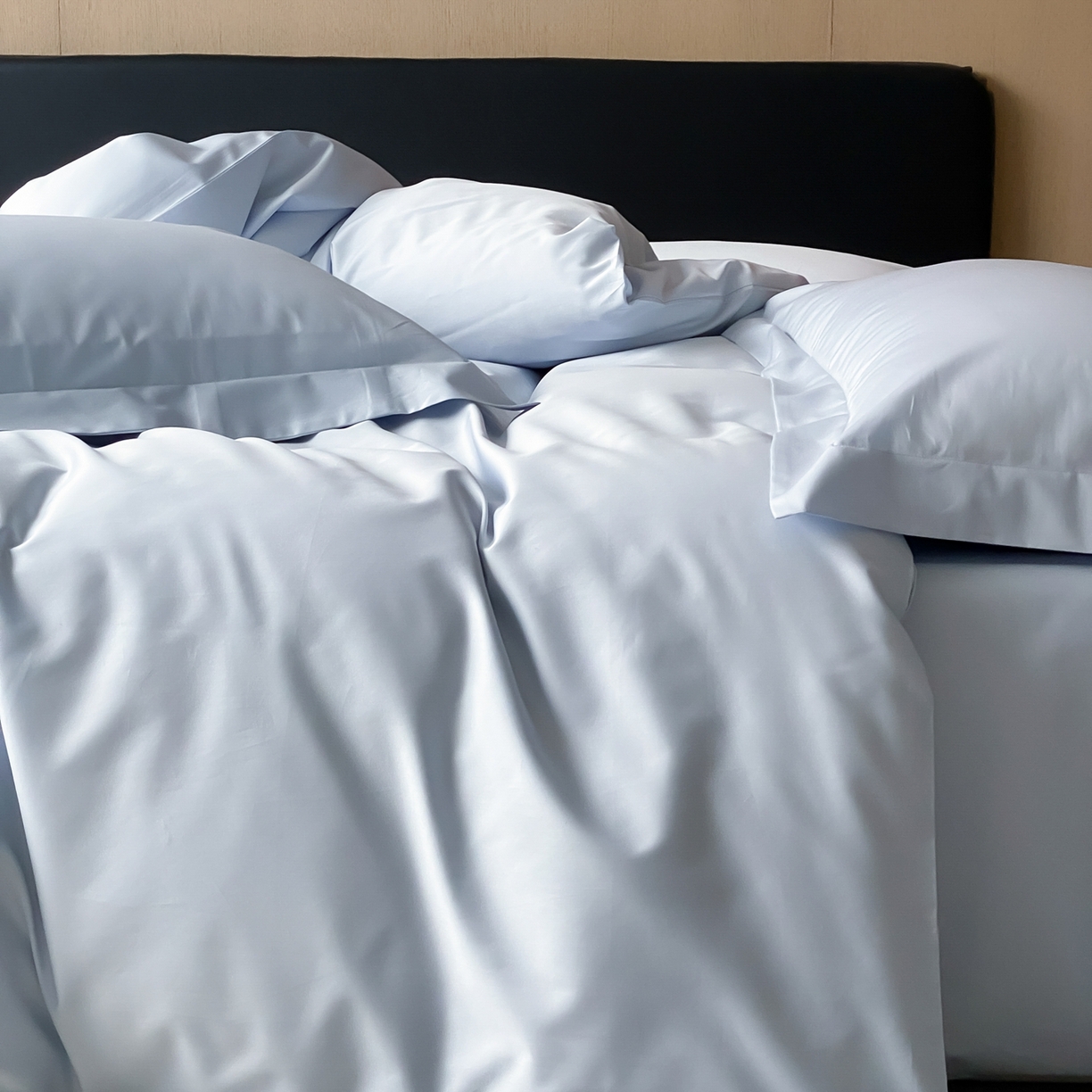 91家纺网 家纺一手货源 找家纺 赫帛 2026新款60支pro加密新疆长绒棉全棉纯棉四件套-实拍 婴儿蓝