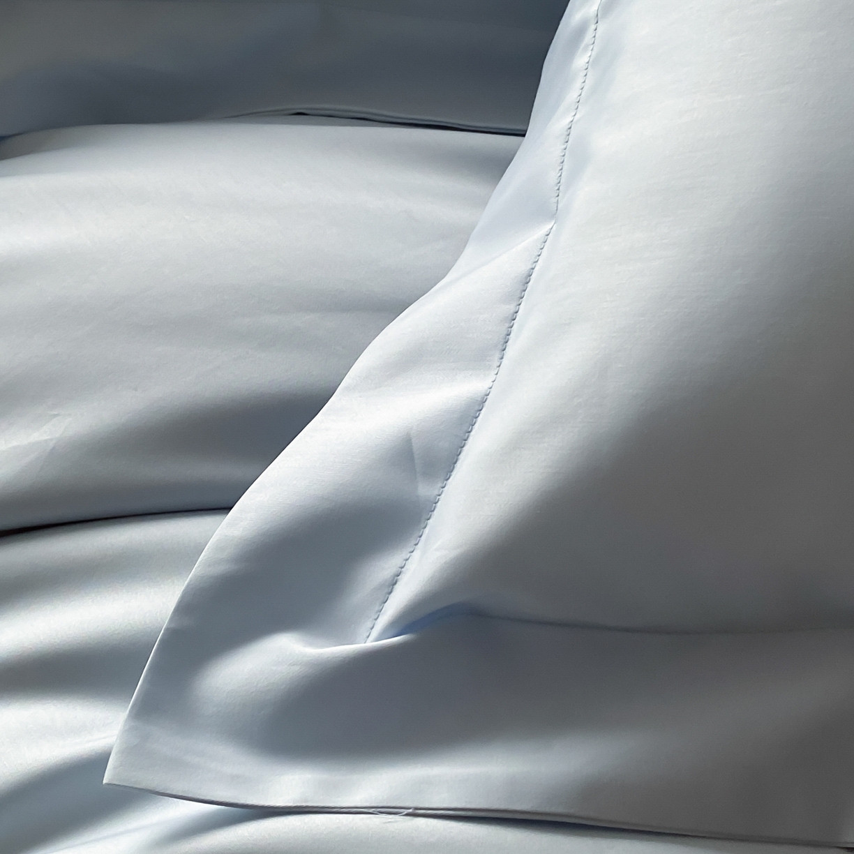 91家纺网 家纺一手货源 找家纺 赫帛 2026新款60支pro加密新疆长绒棉全棉纯棉四件套-实拍 婴儿蓝