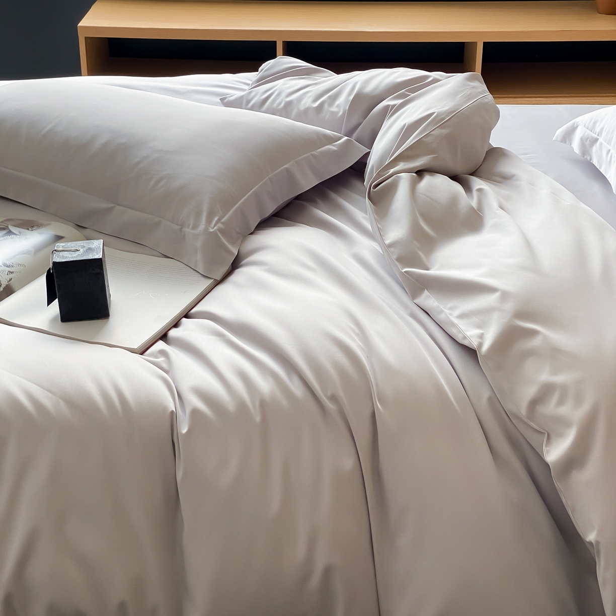 91家纺网 家纺一手货源 找家纺 赫帛 2026新款60支pro加密新疆长绒棉全棉纯棉四件套-实拍 藕灰色