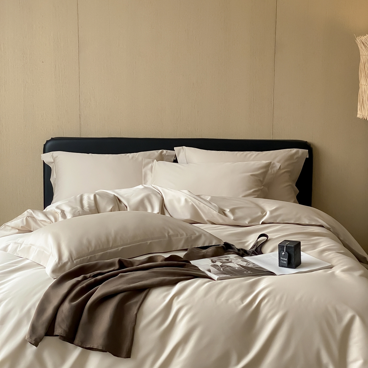 91家纺网 家纺一手货源 找家纺 赫帛 2026新款60支pro加密新疆长绒棉全棉纯棉四件套-实拍 浅玉色