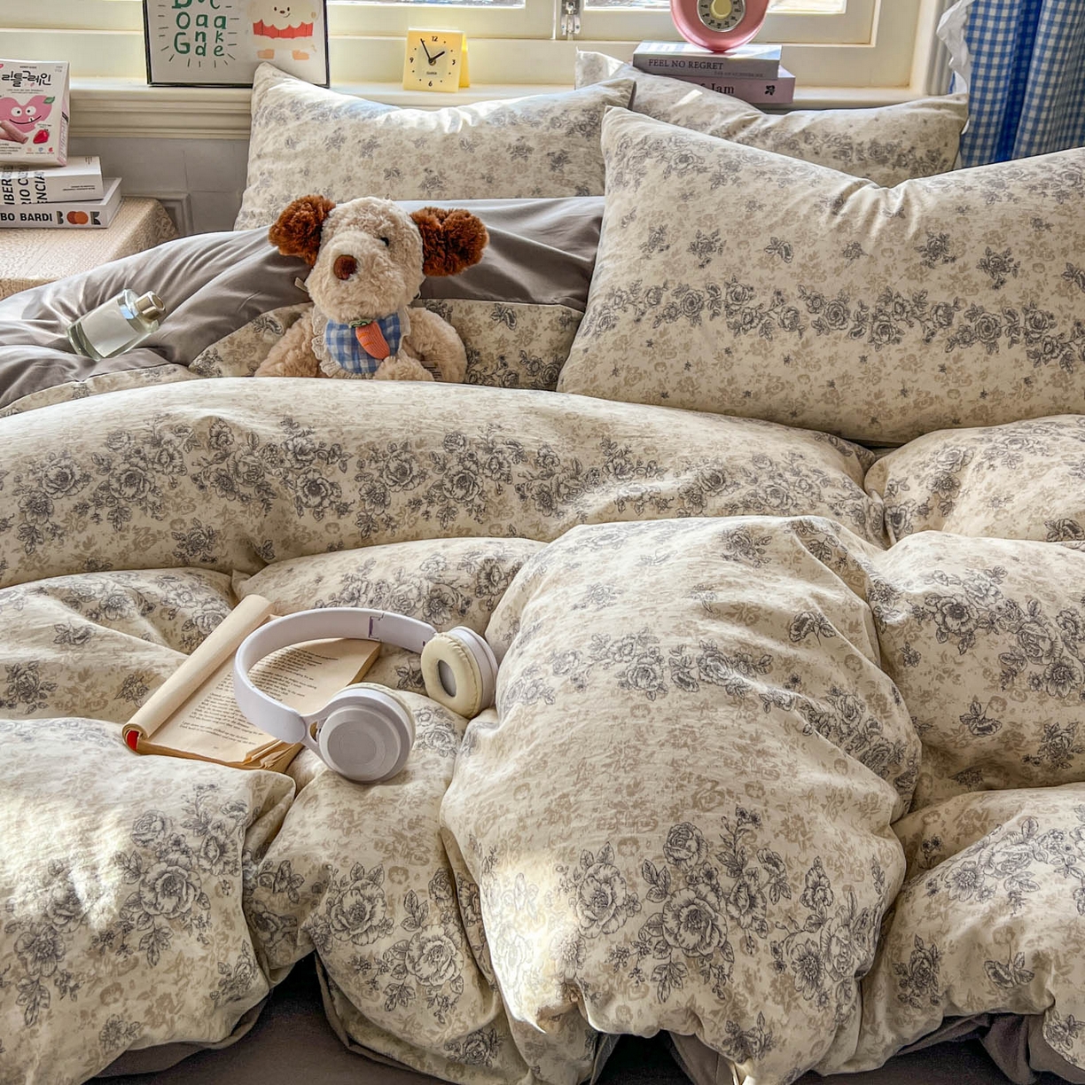 91家纺网 家纺一手货源 找家纺 暖伊家居 2026新款澳洲原单仿棉布袋四件套 米蔷薇