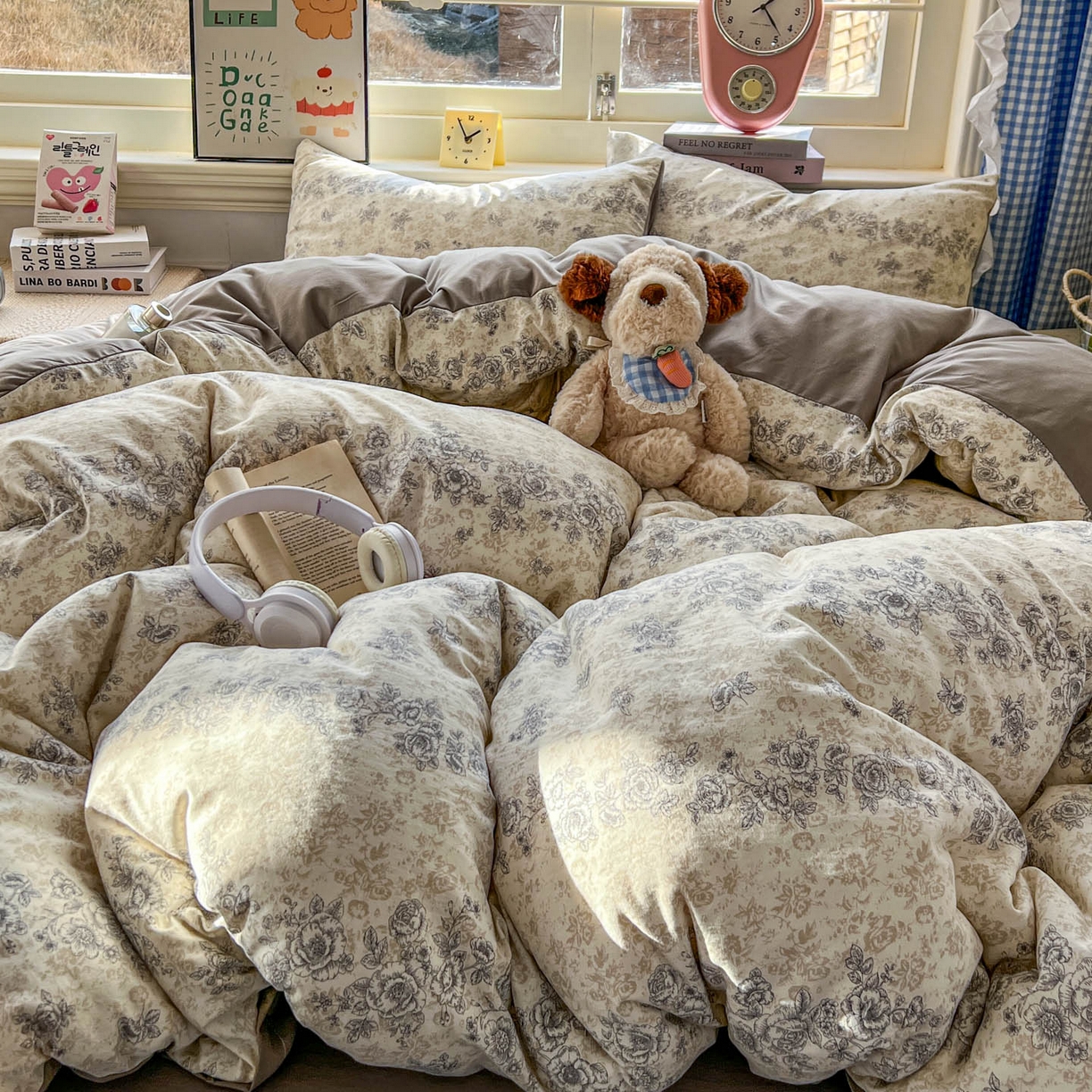 91家纺网 家纺一手货源 找家纺 暖伊家居 2026新款澳洲原单仿棉布袋四件套 米蔷薇