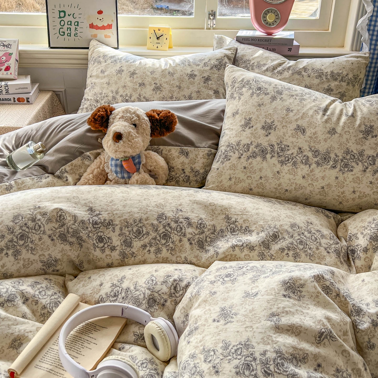 91家纺网 家纺一手货源 找家纺 暖伊家居 2026新款澳洲原单仿棉布袋四件套 米蔷薇