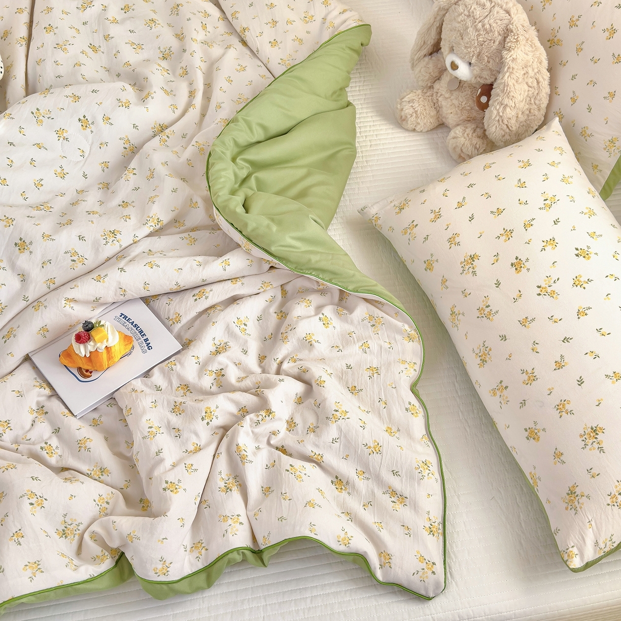 91家纺网 家纺一手货源 找家纺 （总）铺尚美家纺 2026新款A类水洗双层纱大豆夏被子被芯