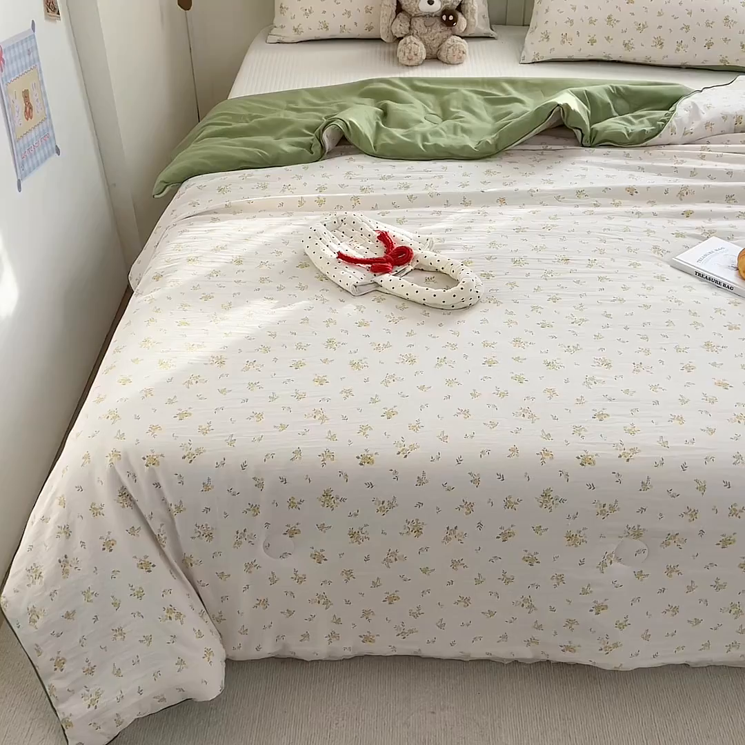 91家纺网 家纺一手货源 找家纺 （总）铺尚美家纺 2026新款A类水洗双层纱大豆夏被子被芯