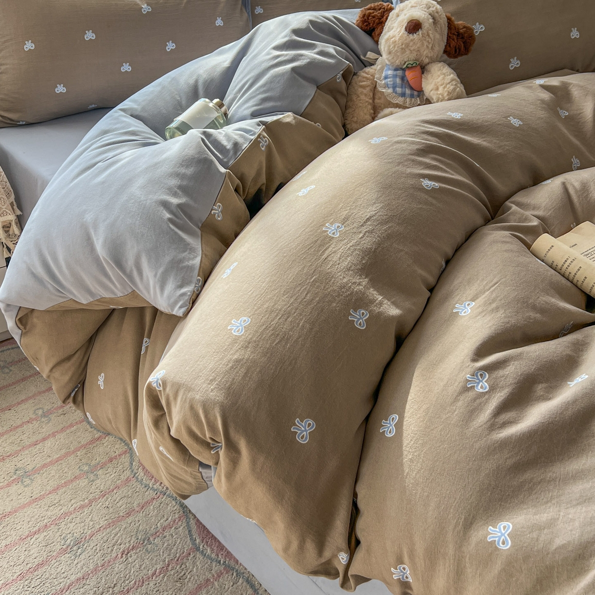 91家纺网 家纺一手货源 找家纺 暖伊家居 2026新款澳洲原单仿棉布袋四件套 清叙