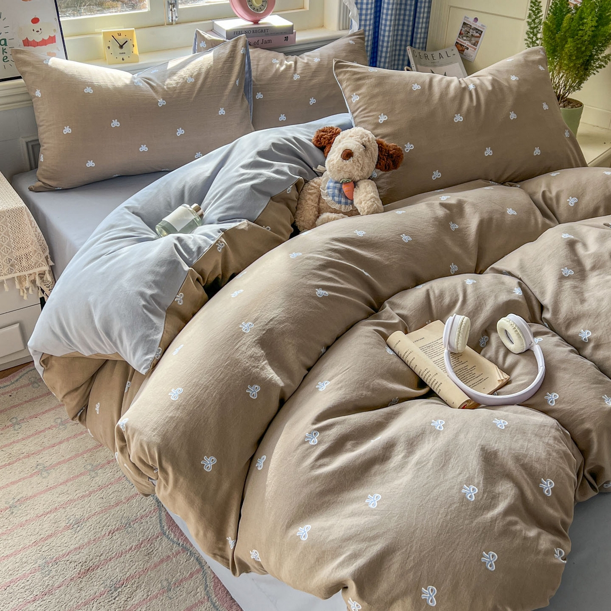 91家纺网 家纺一手货源 找家纺 暖伊家居 2026新款澳洲原单仿棉布袋四件套 清叙