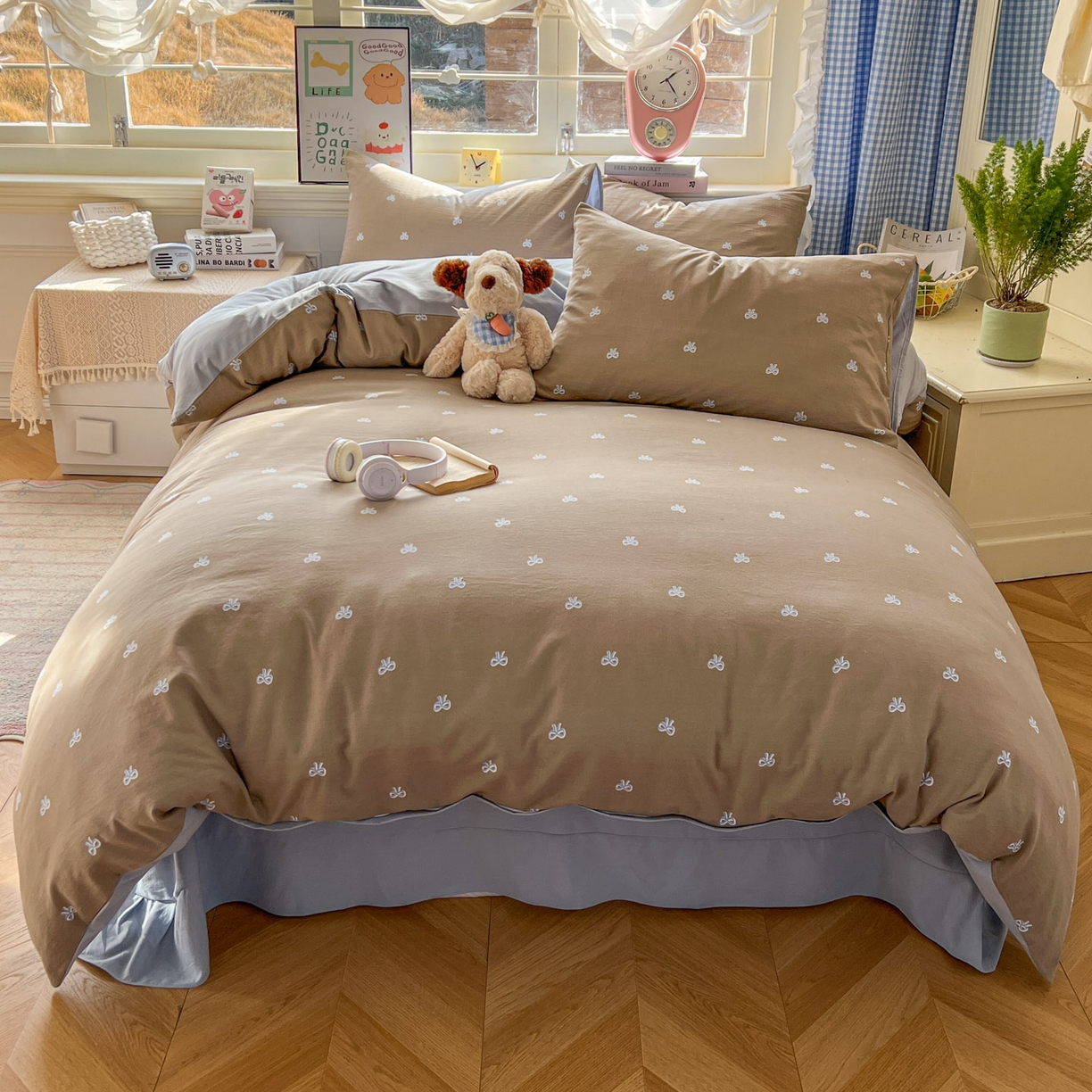 91家纺网 家纺一手货源 找家纺 暖伊家居 2026新款澳洲原单仿棉布袋四件套 清叙