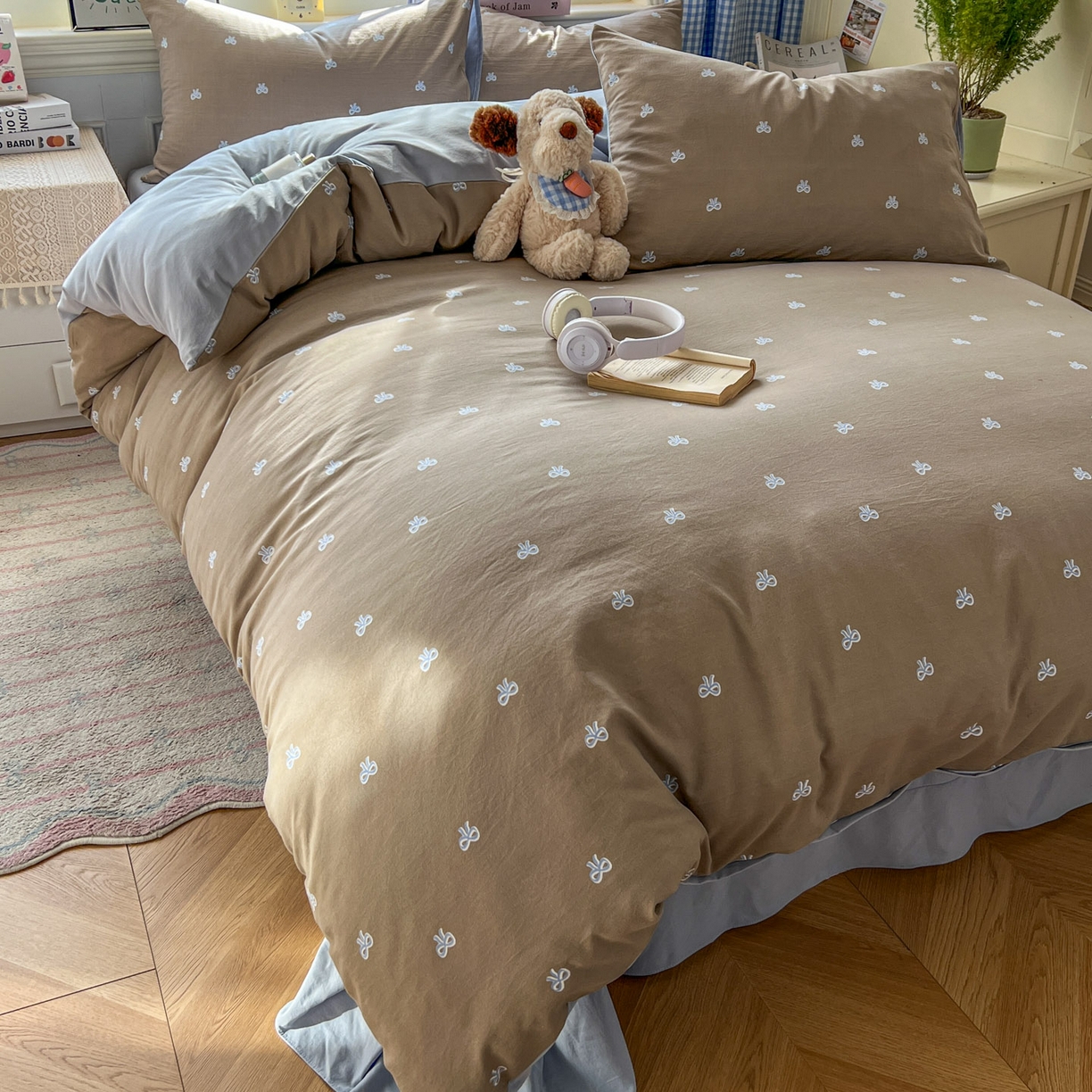 91家纺网 家纺一手货源 找家纺 暖伊家居 2026新款澳洲原单仿棉布袋四件套 清叙