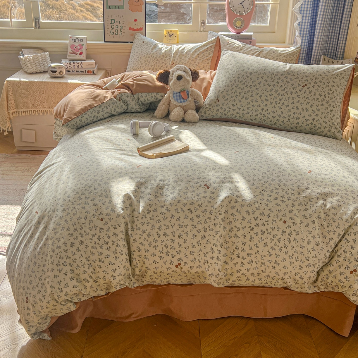 91家纺网 家纺一手货源 找家纺 暖伊家居 2026新款澳洲原单仿棉布袋四件套 樱花集