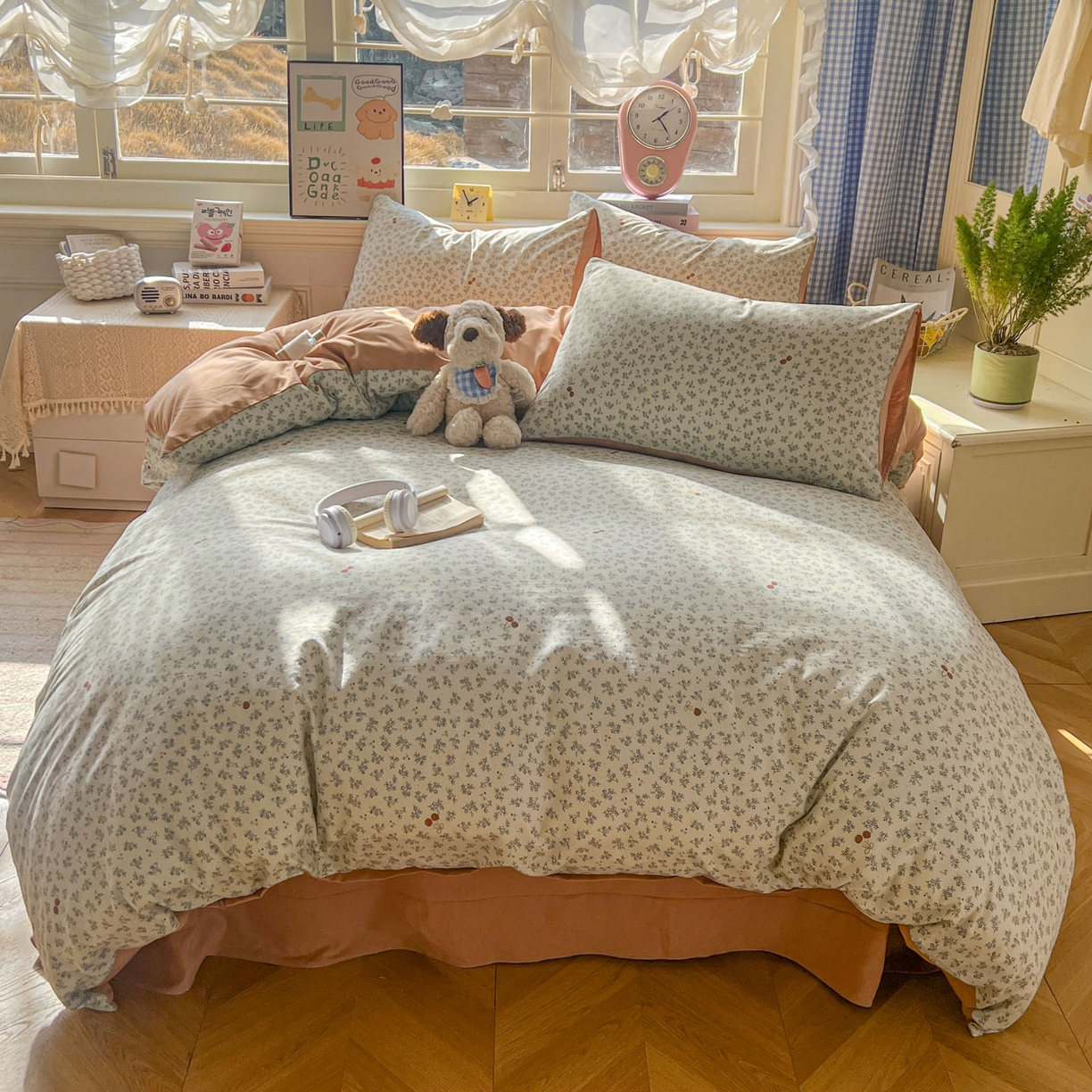 91家纺网 家纺一手货源 找家纺 暖伊家居 2026新款澳洲原单仿棉布袋四件套 樱花集