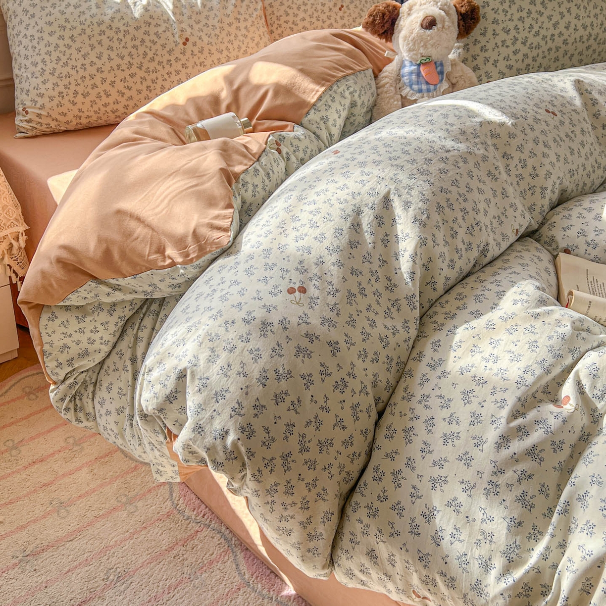 91家纺网 家纺一手货源 找家纺 暖伊家居 2026新款澳洲原单仿棉布袋四件套 樱花集