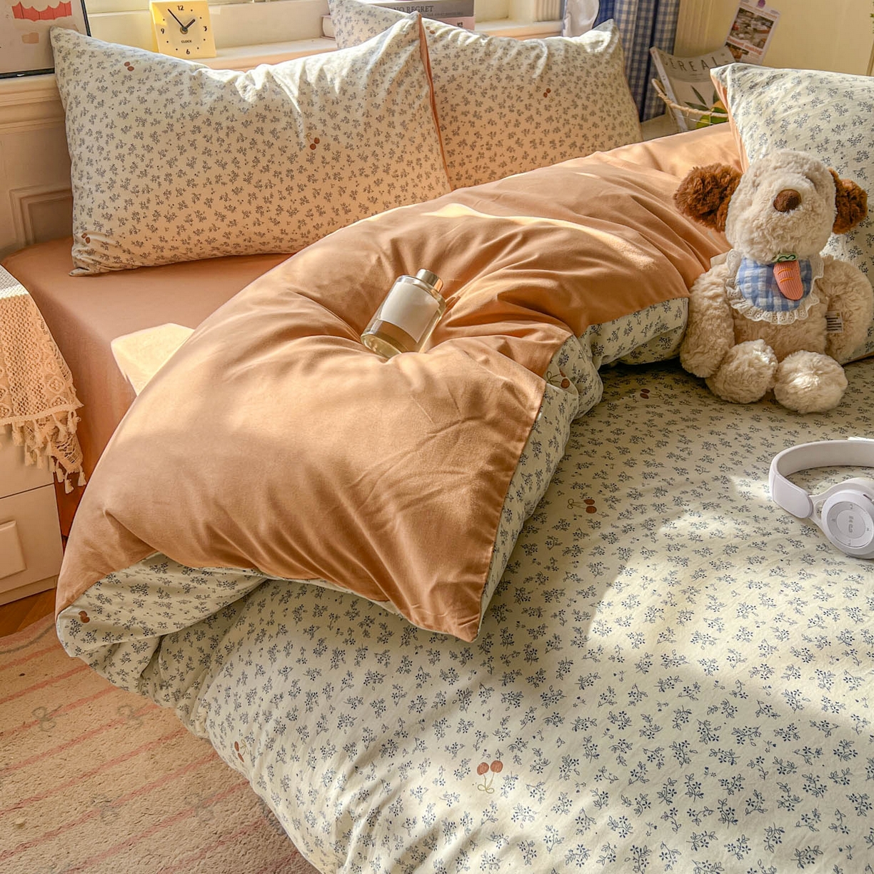 91家纺网 家纺一手货源 找家纺 暖伊家居 2026新款澳洲原单仿棉布袋四件套 樱花集