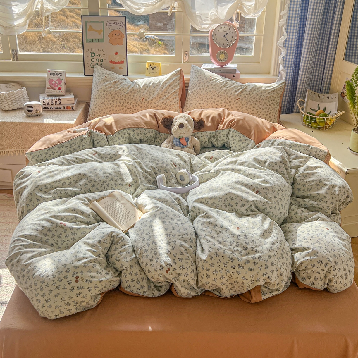 91家纺网 家纺一手货源 找家纺 暖伊家居 2026新款澳洲原单仿棉布袋四件套 樱花集