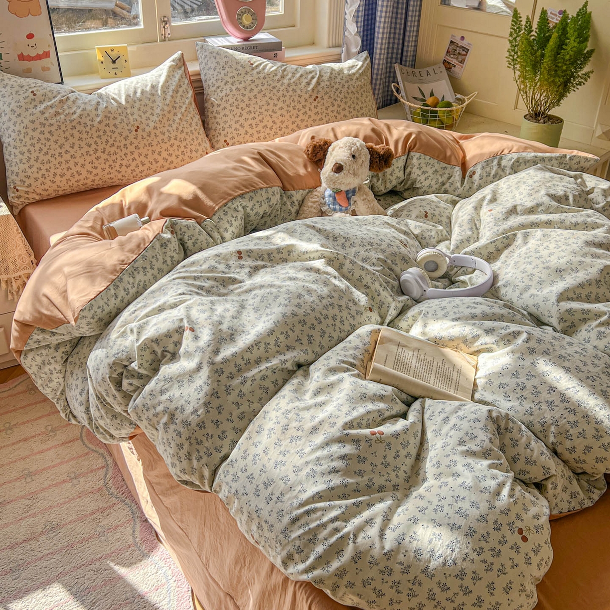 91家纺网 家纺一手货源 找家纺 暖伊家居 2026新款澳洲原单仿棉布袋四件套 樱花集