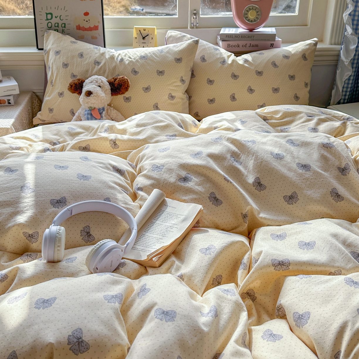 91家纺网 家纺一手货源 找家纺 暖伊家居 2026新款澳洲原单仿棉布袋四件套 紫蝶