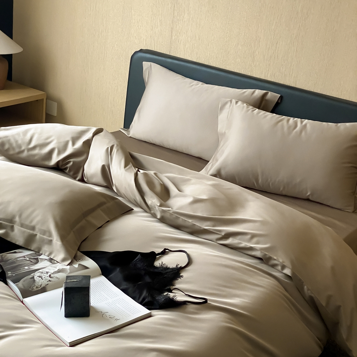 赫帛 2026新款60支pro加密新疆长绒棉全棉纯棉单被套被套单件单品被套-实拍 沙土棕