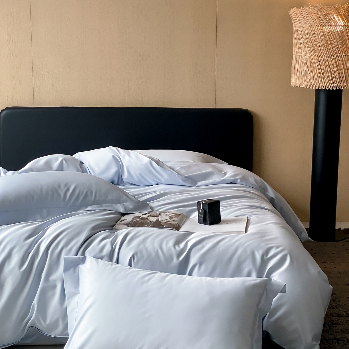 91家纺网 家纺一手货源 找家纺 赫帛 2026新款60支pro加密新疆长绒棉全棉纯棉单被套被套单件单品被套-实拍 婴儿蓝