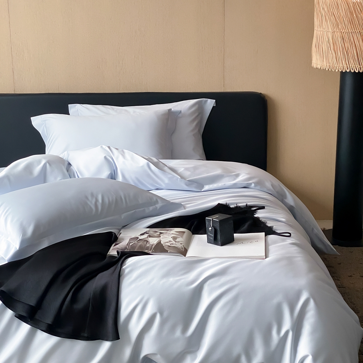 91家纺网 家纺一手货源 找家纺 赫帛 2026新款60支pro加密新疆长绒棉全棉纯棉单被套被套单件单品被套-实拍 婴儿蓝