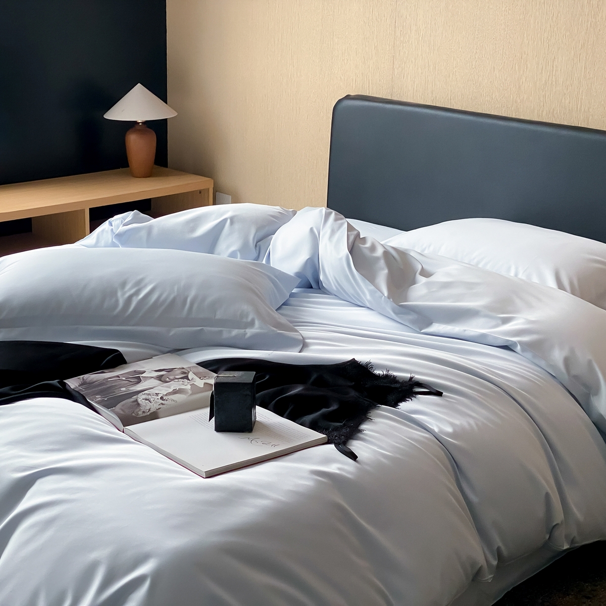 91家纺网 家纺一手货源 找家纺 赫帛 2026新款60支pro加密新疆长绒棉全棉纯棉单被套被套单件单品被套-实拍 婴儿蓝