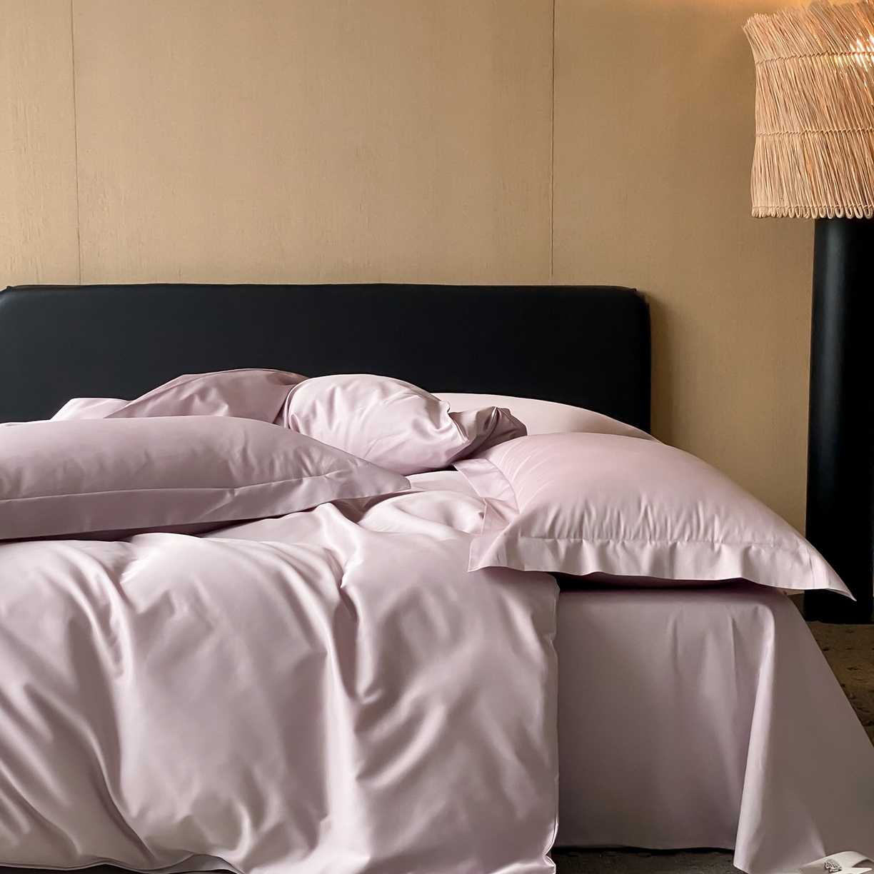 91家纺网 家纺一手货源 找家纺 赫帛 2026新款60支pro加密新疆长绒棉全棉纯棉单被套被套单件单品被套-实拍 淡雅紫