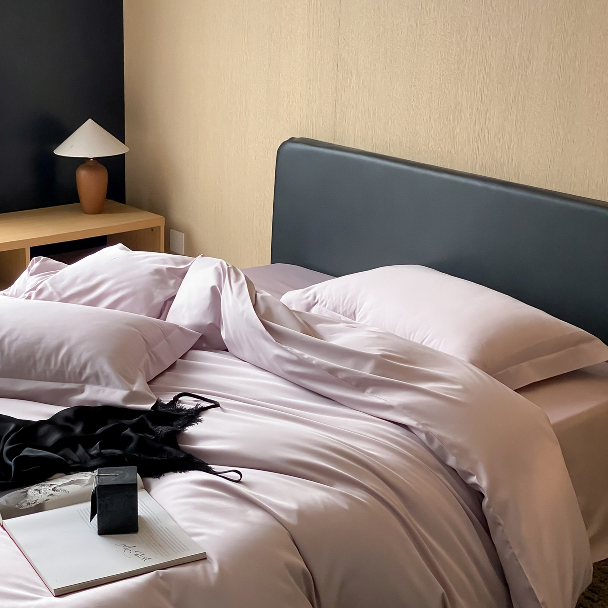 91家纺网 家纺一手货源 找家纺 赫帛 2026新款60支pro加密新疆长绒棉全棉纯棉单被套被套单件单品被套-实拍 淡雅紫