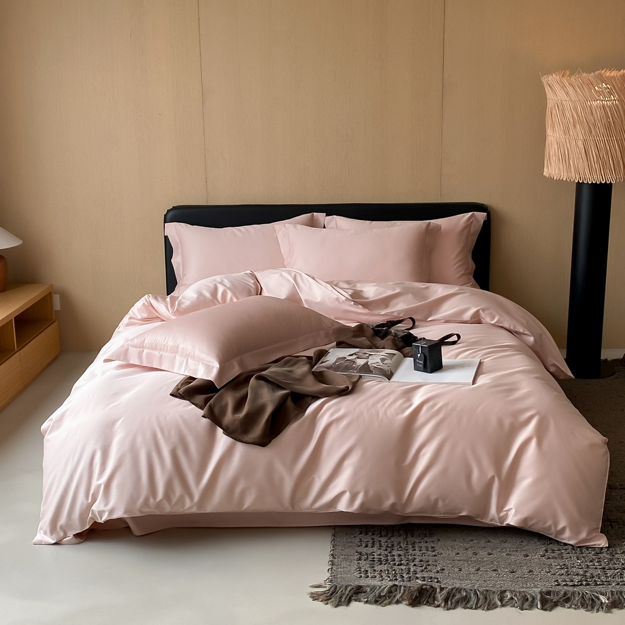 91家纺网 家纺一手货源 找家纺 赫帛 2026新款60支pro加密新疆长绒棉全棉纯棉单被套被套单件单品被套-实拍 蜜桃粉