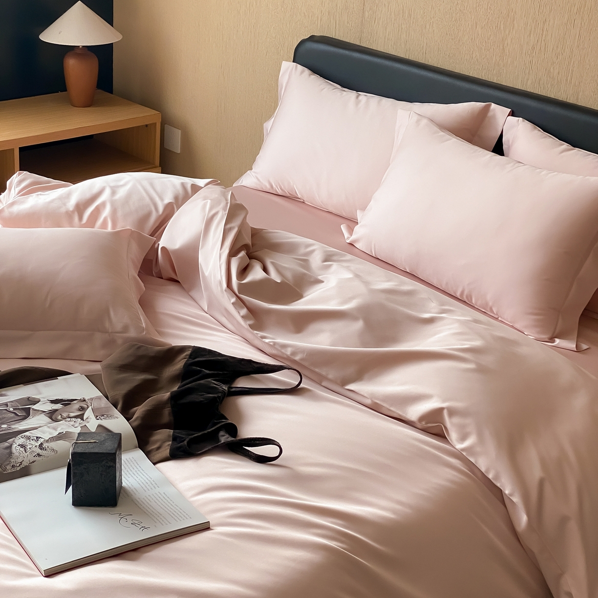 赫帛 2026新款60支pro加密新疆长绒棉全棉纯棉单被套被套单件单品被套-实拍 蜜桃粉