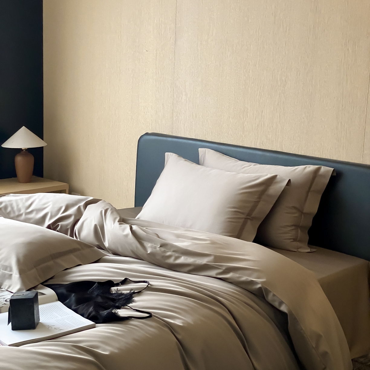 91家纺网 家纺一手货源 找家纺 赫帛 2026新款60支pro加密新疆长绒棉全棉纯棉单被套被套单件单品被套-实拍 沙土棕