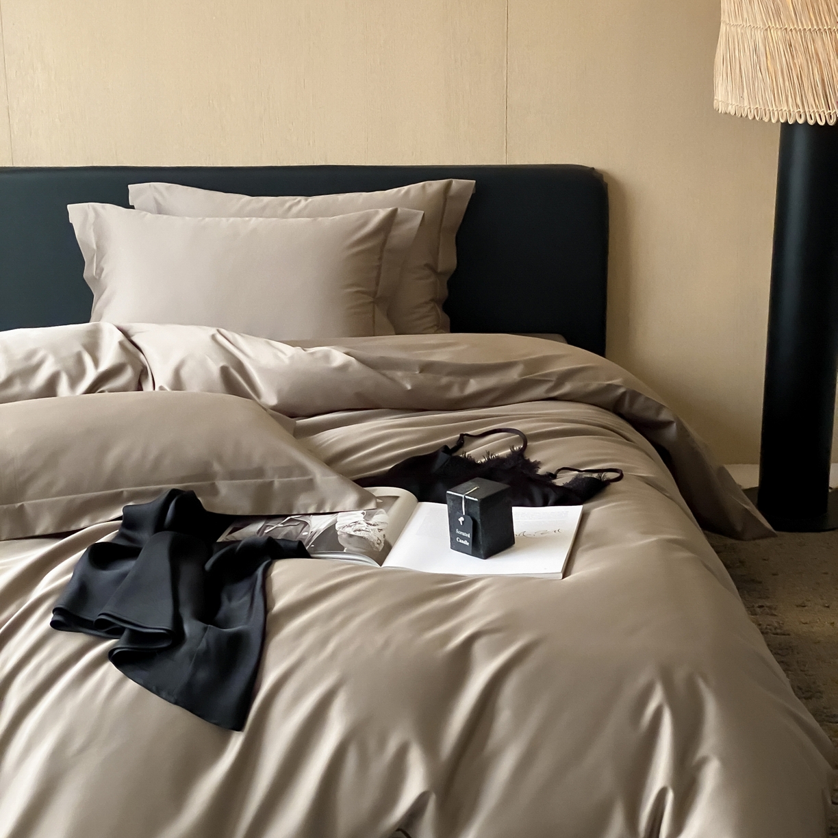 91家纺网 家纺一手货源 找家纺 赫帛 2026新款60支pro加密新疆长绒棉全棉纯棉单被套被套单件单品被套-实拍 沙土棕