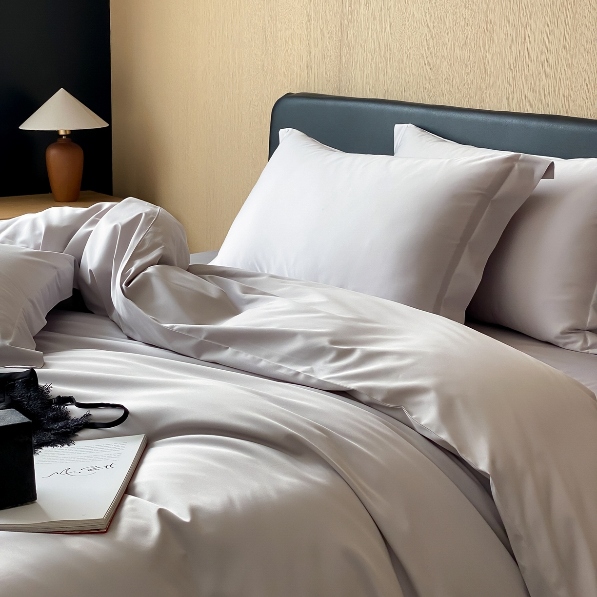 91家纺网 家纺一手货源 找家纺 赫帛 2026新款60支pro加密新疆长绒棉全棉纯棉单被套被套单件单品被套-实拍 藕灰色