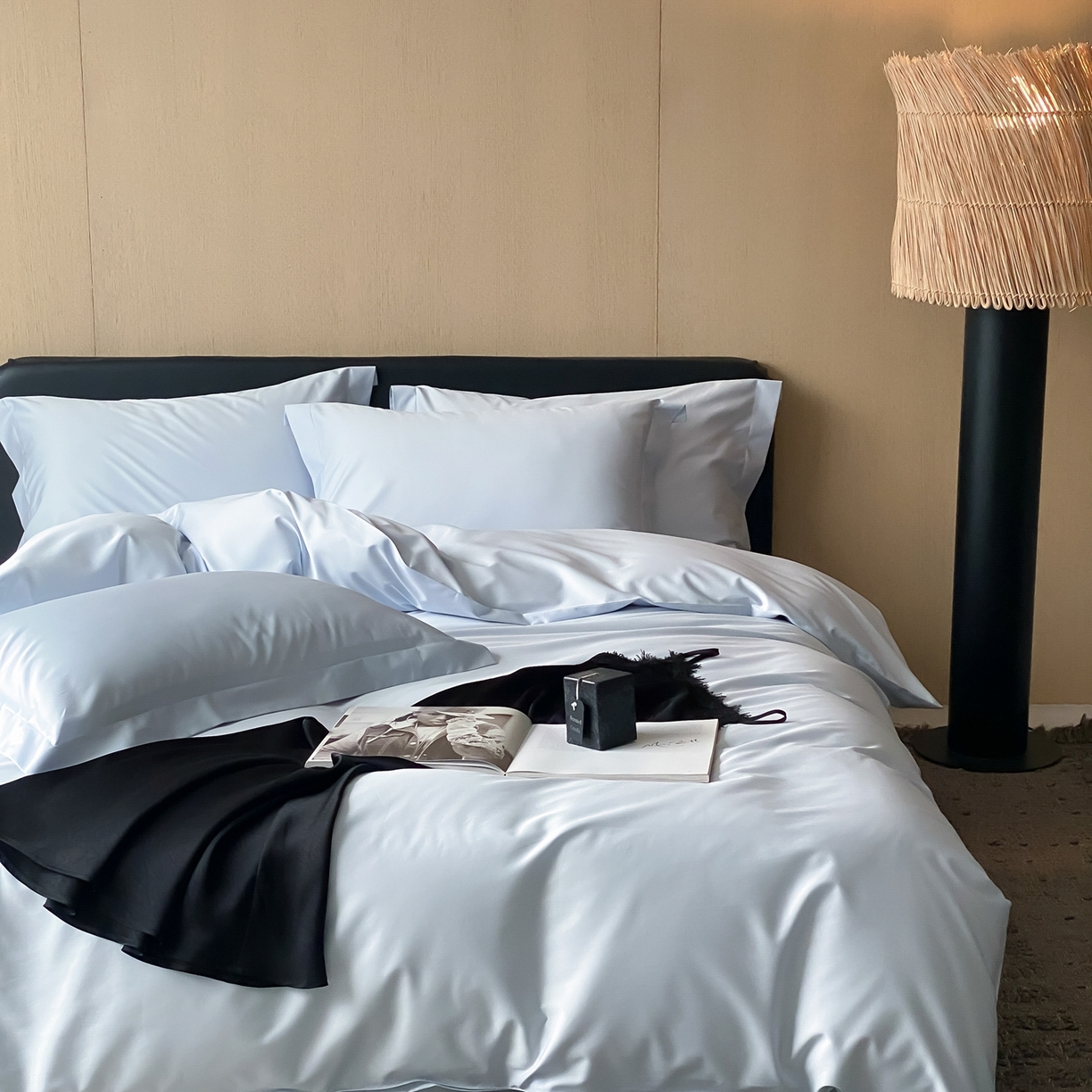 91家纺网 家纺一手货源 找家纺 赫帛 2026新款60支pro加密新疆长绒棉全棉纯棉单被套被套单件单品被套-实拍 婴儿蓝