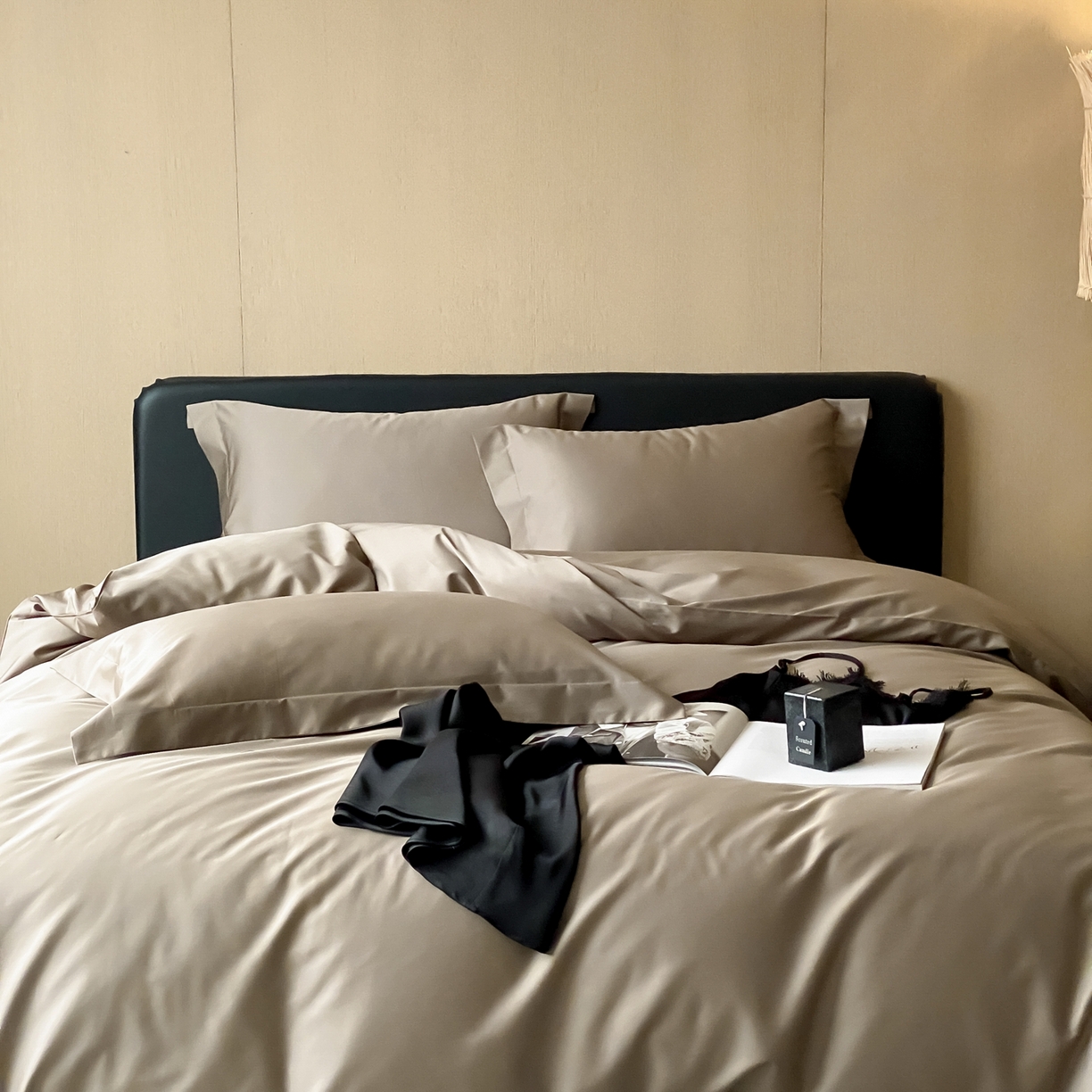 91家纺网 家纺一手货源 找家纺 赫帛 2026新款60支pro加密新疆长绒棉全棉纯棉单被套被套单件单品被套-实拍 沙土棕