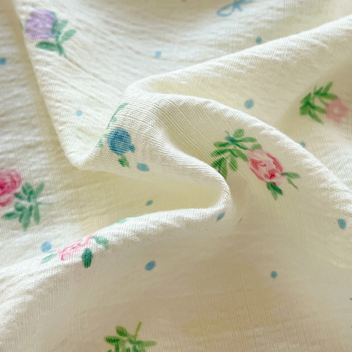 91家纺网 家纺一手货源 找家纺 优选良品 2025新款ins小清新木棉双层纱印花床笠床垫保护罩枕套三件套 春日繁花