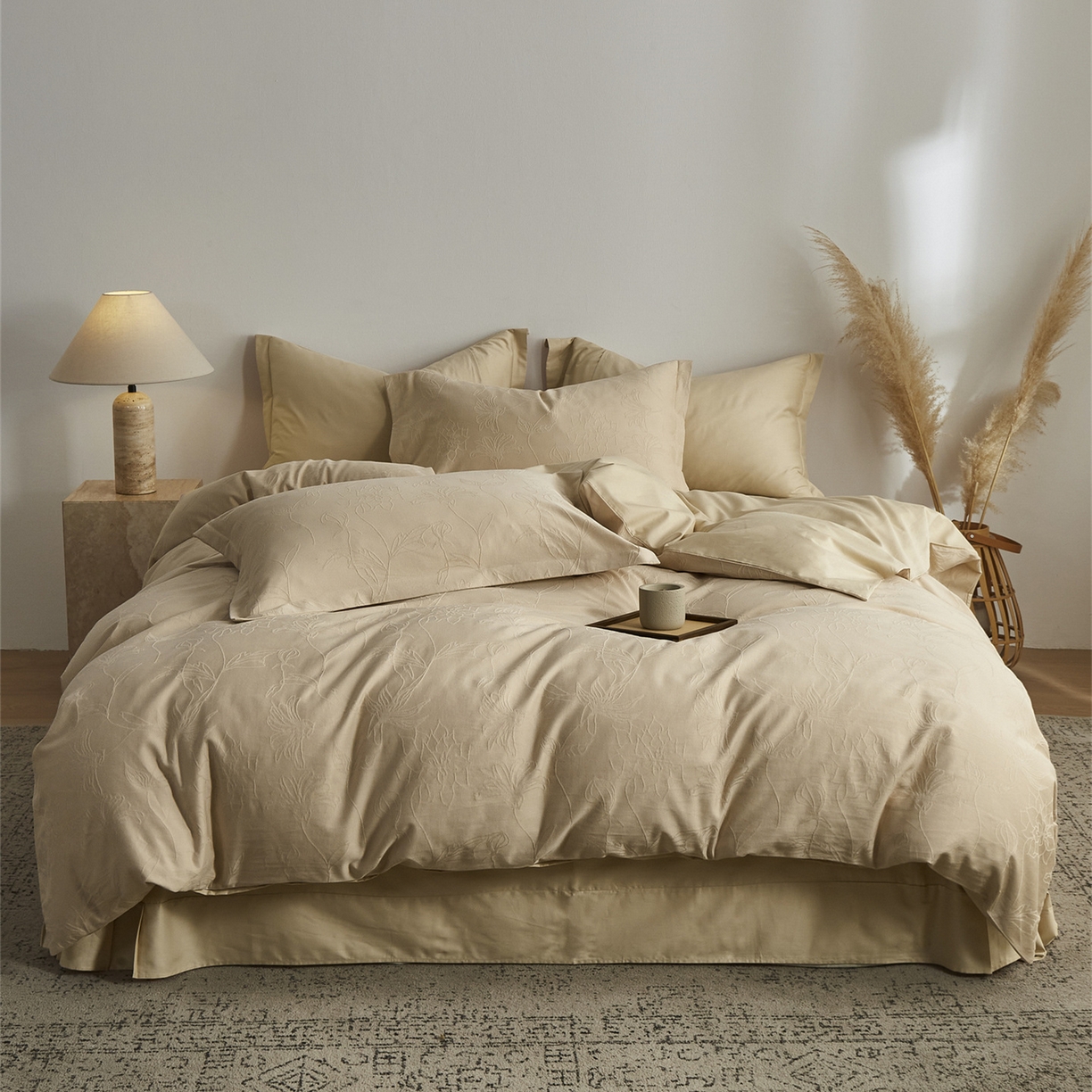 91家纺网 家纺一手货源 找家纺 （总）顾家家居 2026新款AB面全棉厚织提花四件套