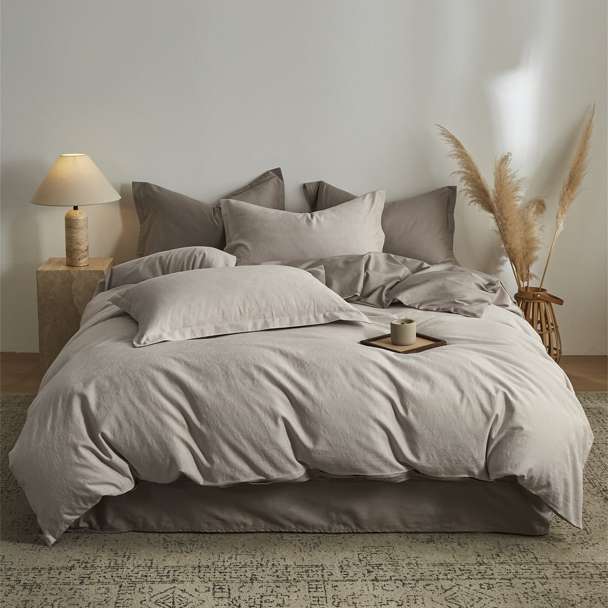 91家纺网 家纺一手货源 找家纺 （总）顾家家居 2026新款AB面全棉厚织提花四件套