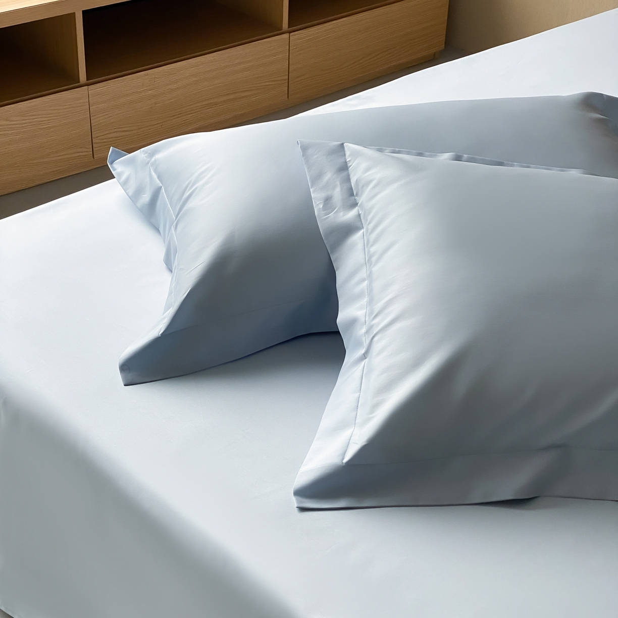 91家纺网 家纺一手货源 找家纺 赫帛 2026新款60支pro加密新疆长绒棉全棉纯棉单床单床单单件单品床单-实拍 婴儿蓝