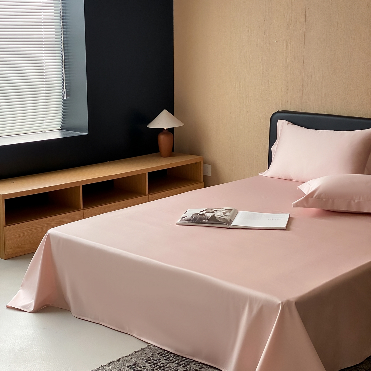 91家纺网 家纺一手货源 找家纺 赫帛 2026新款60支pro加密新疆长绒棉全棉纯棉单床单床单单件单品床单-实拍 蜜桃粉