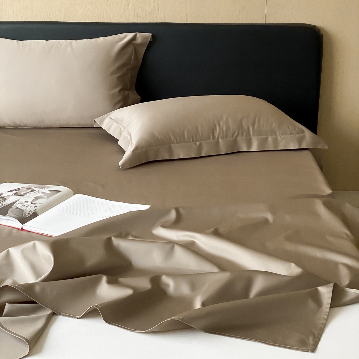 91家纺网 家纺一手货源 找家纺 赫帛 2026新款60支pro加密新疆长绒棉全棉纯棉单床单床单单件单品床单-实拍 沙土棕