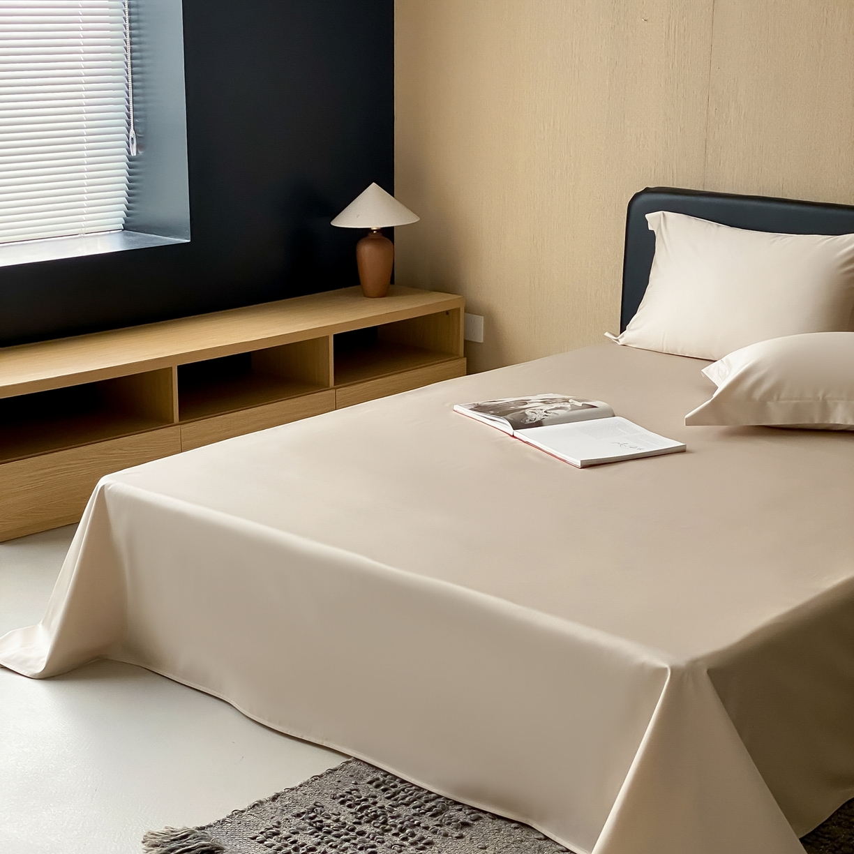 91家纺网 家纺一手货源 找家纺 赫帛 2026新款60支pro加密新疆长绒棉全棉纯棉单床单床单单件单品床单-实拍 浅玉色