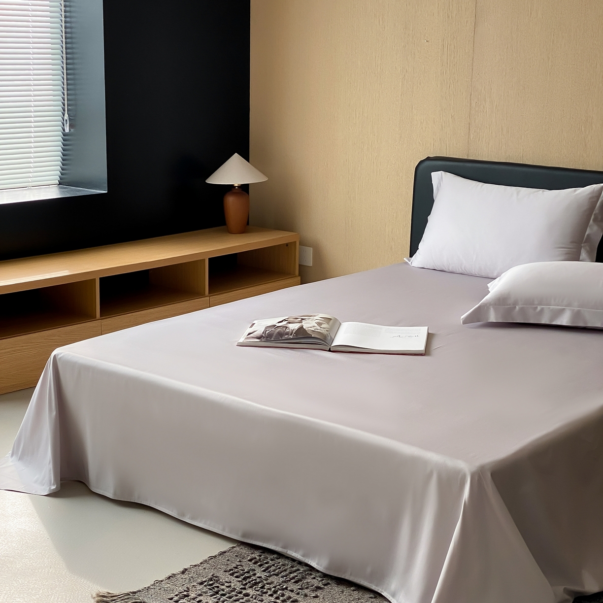 91家纺网 家纺一手货源 找家纺 赫帛 2026新款60支pro加密新疆长绒棉全棉纯棉单床单床单单件单品床单-实拍 藕灰色