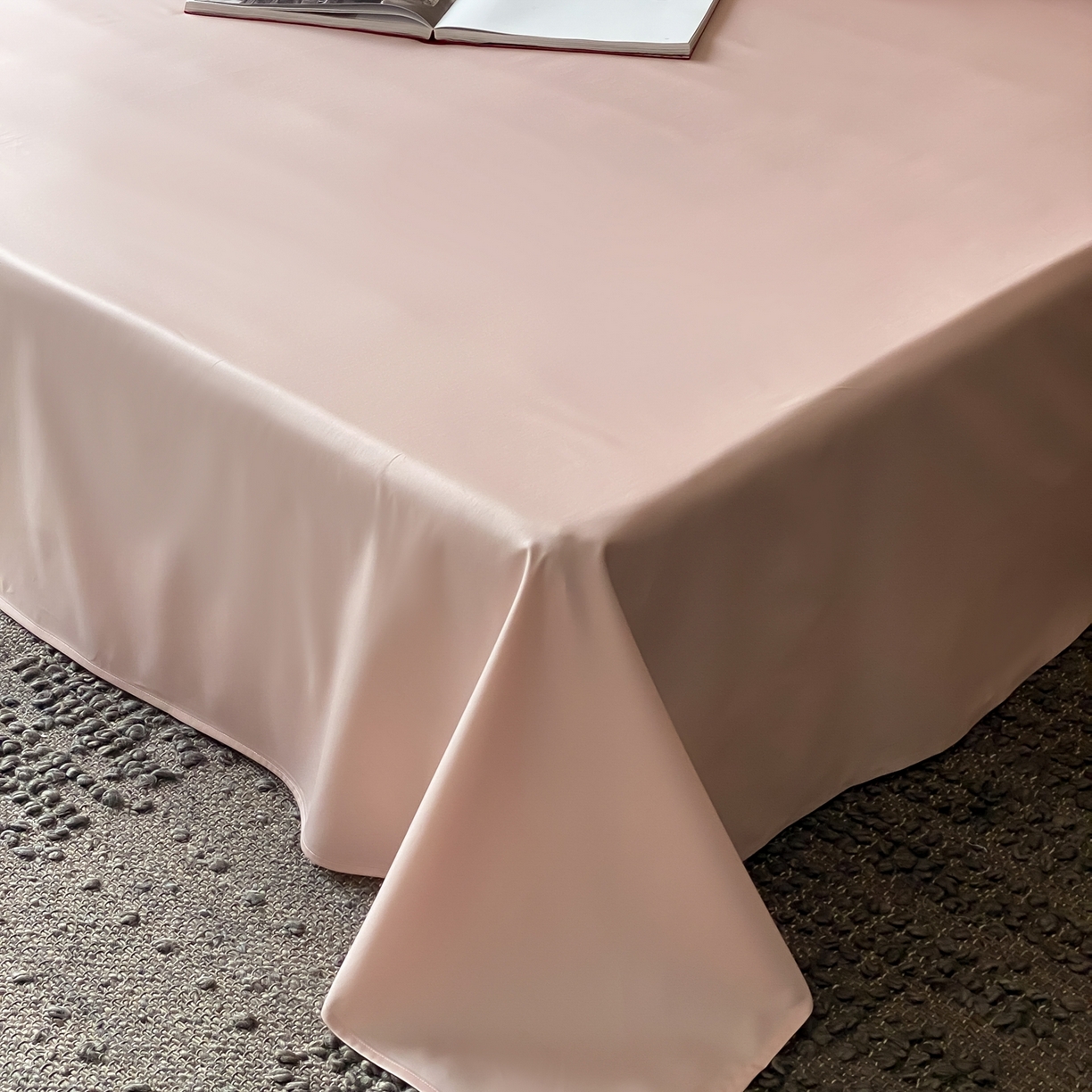 91家纺网 家纺一手货源 找家纺 赫帛 2026新款60支pro加密新疆长绒棉全棉纯棉单床单床单单件单品床单-实拍 蜜桃粉