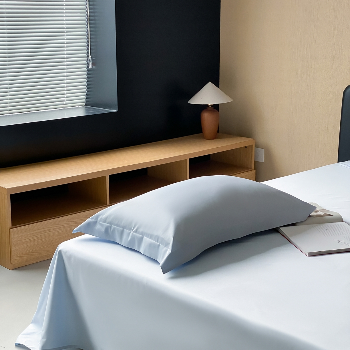 91家纺网 家纺一手货源 找家纺 赫帛 2026新款60支pro加密新疆长绒棉全棉纯棉单床单床单单件单品床单-实拍 婴儿蓝