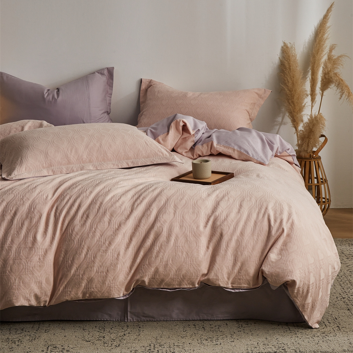 91家纺网 家纺一手货源 找家纺 （总）顾家家居 2026新款AB面全棉厚织提花四件套