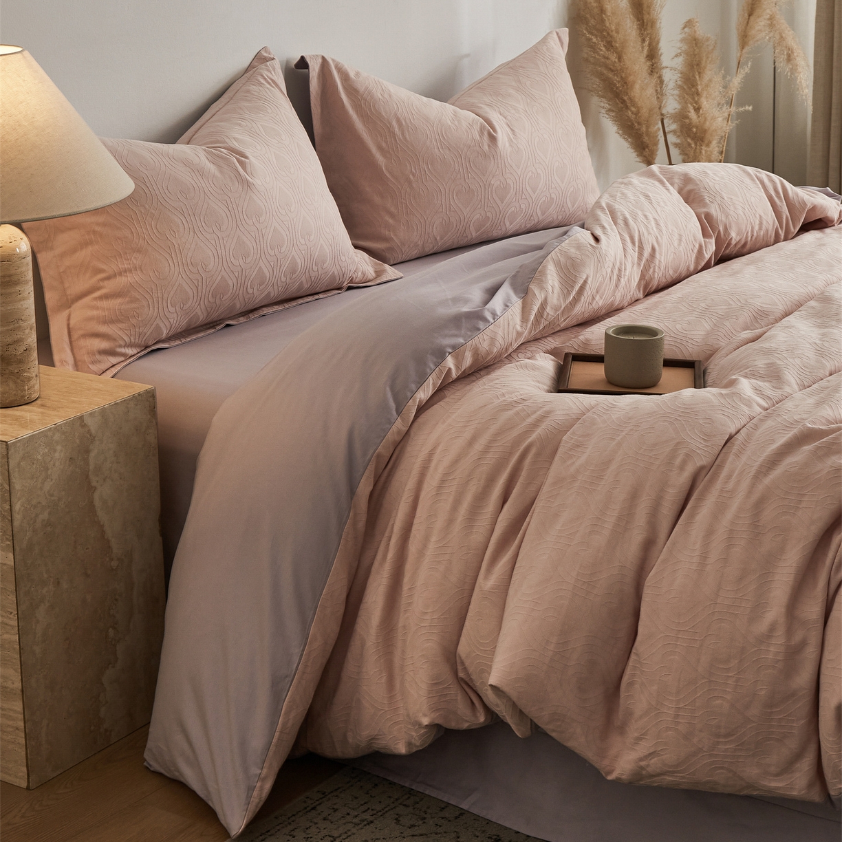 91家纺网 家纺一手货源 找家纺 （总）顾家家居 2026新款AB面全棉厚织提花四件套