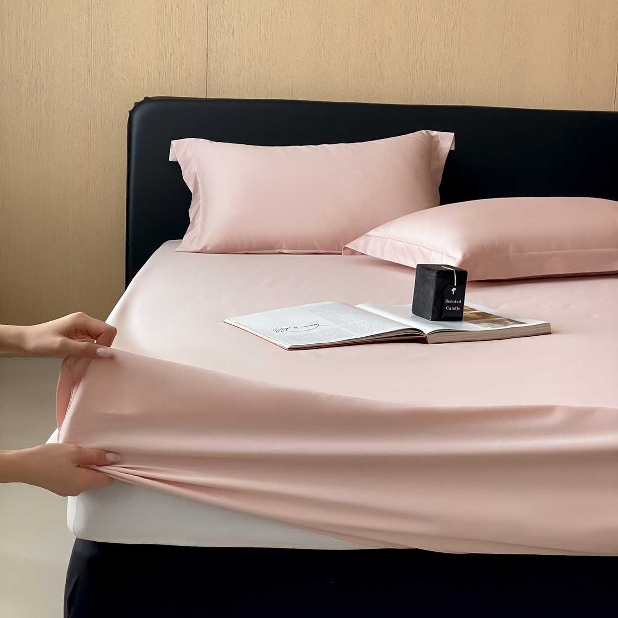 91家纺网 家纺一手货源 找家纺 （总）赫帛 2026新款60支pro加密新疆长绒棉全棉纯棉单床笠床笠单件单品床笠-实拍