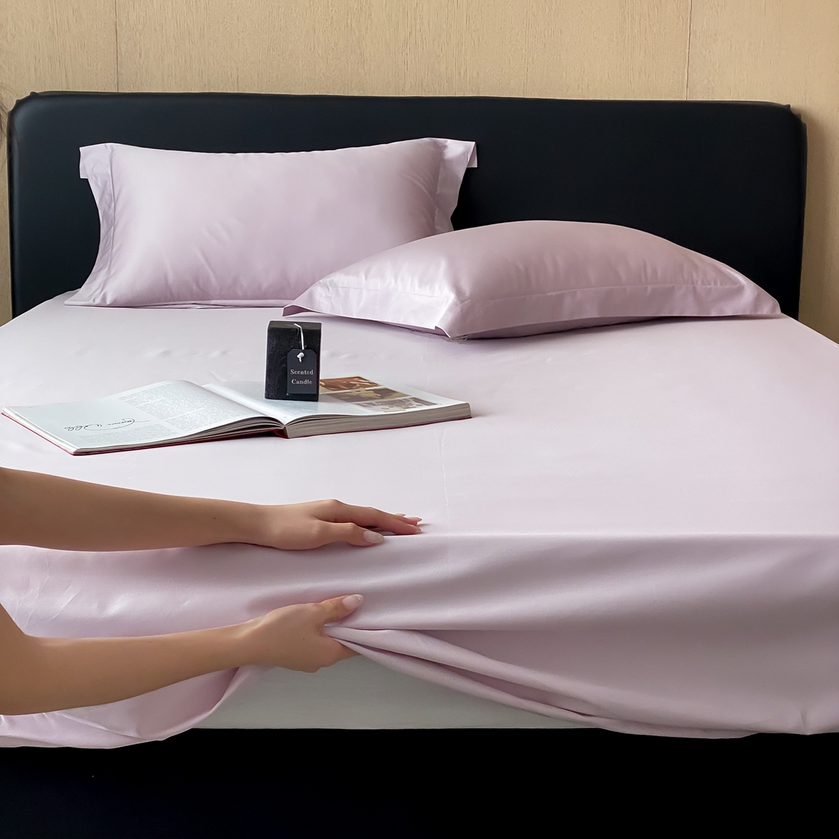 91家纺网 家纺一手货源 找家纺 （总）赫帛 2026新款60支pro加密新疆长绒棉全棉纯棉单床笠床笠单件单品床笠-实拍