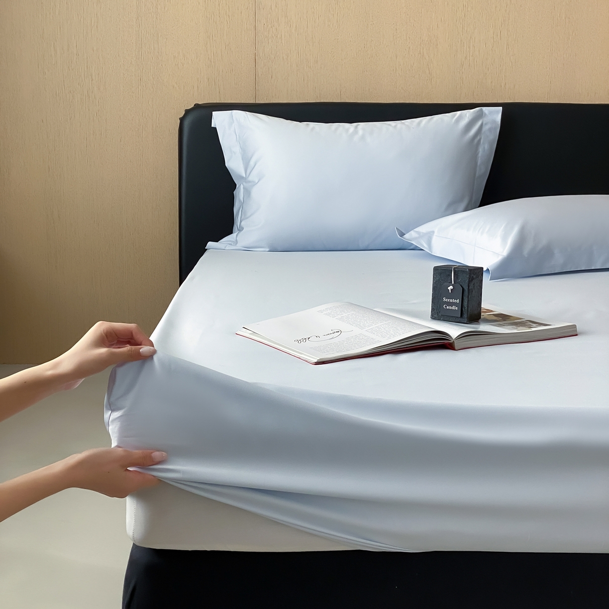 91家纺网 家纺一手货源 找家纺 （总）赫帛 2026新款60支pro加密新疆长绒棉全棉纯棉单床笠床笠单件单品床笠-实拍