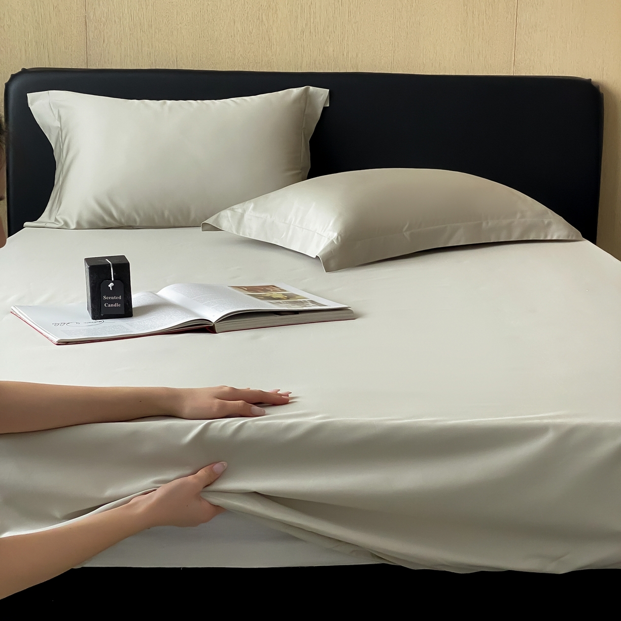 91家纺网 家纺一手货源 找家纺 赫帛 2026新款60支pro加密新疆长绒棉全棉纯棉单床笠床笠单件单品床笠-实拍 嫩芽绿