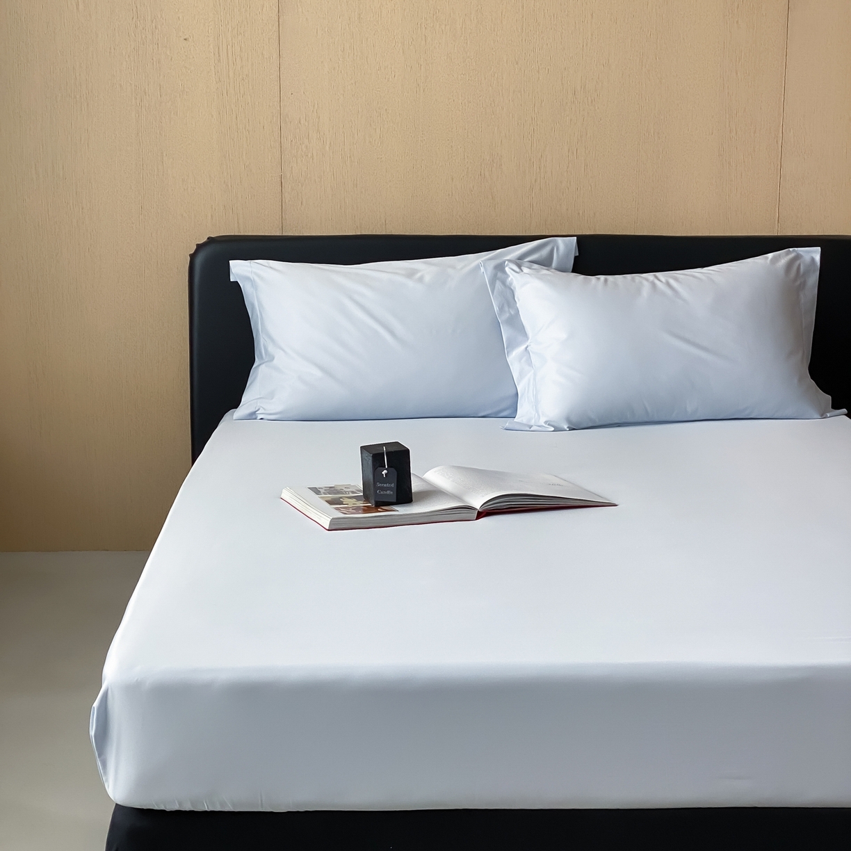 91家纺网 家纺一手货源 找家纺 赫帛 2026新款60支pro加密新疆长绒棉全棉纯棉单床笠床笠单件单品床笠-实拍 婴儿蓝